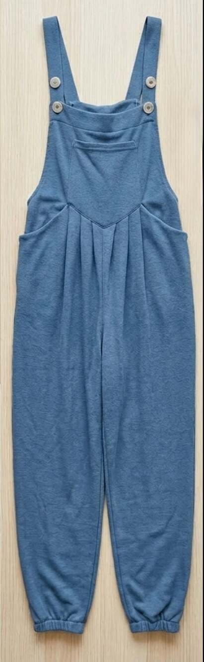 Halara High Waisted Plicated Side Pocket Waffle Knit Overalls